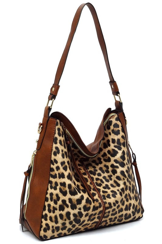 Fashion Side Zipper Shoulder Bag Hobo