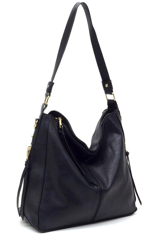 Fashion Side Zipper Shoulder Bag Hobo