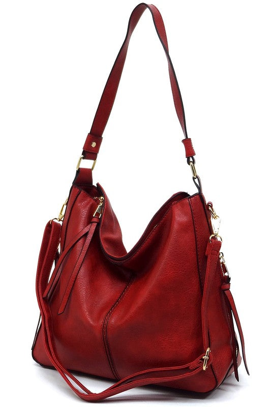 Fashion Side Zipper Shoulder Bag Hobo