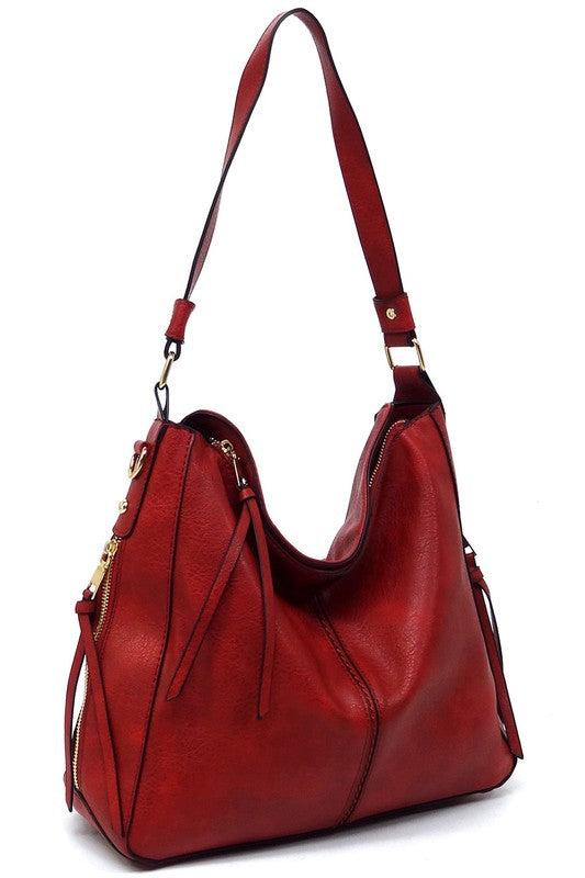 Fashion Side Zipper Shoulder Bag Hobo