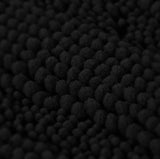 2PC Black Soft Cozy Plush Chenille Bath Mat Set