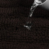 2PC Coffee Soft Cozy Plush Chenille Bath Mat Set