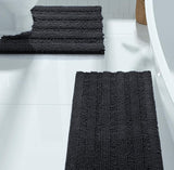 Grey Soft Cozy Plush Chenille Bath Mat Set