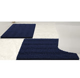 Navy Soft Cozy Plush Chenille Bath Mat Set