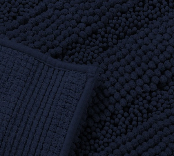 Navy Soft Cozy Plush Chenille Bath Mat Set