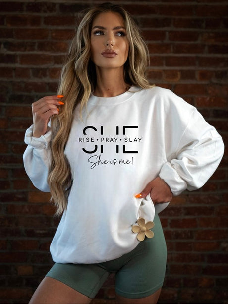 She Is Rise Pray Slay  Bella Premium Sweatshirt