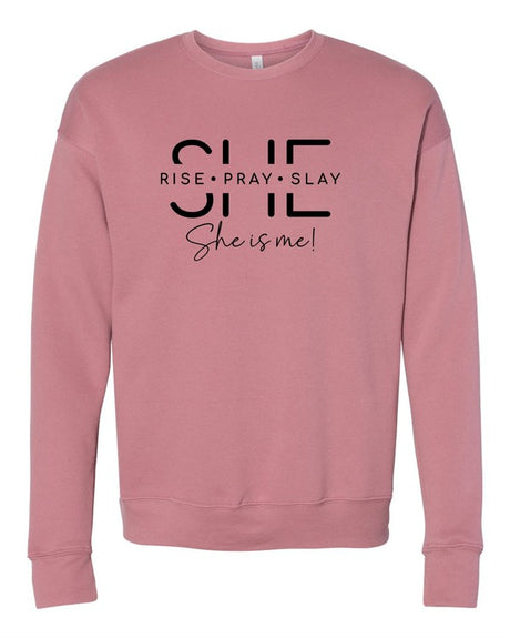 She Is Rise Pray Slay  Bella Premium Sweatshirt