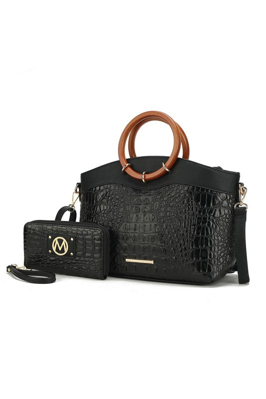 MKF Phoebe Tote with Wristlet Wallet Bag by Mia K