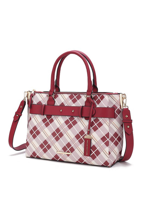 MKF Collection Vivian Plaid Satchel Bag by Mia K