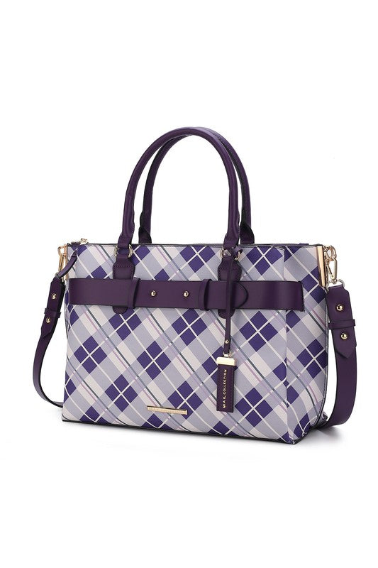 MKF Collection Vivian Plaid Satchel Bag by Mia K