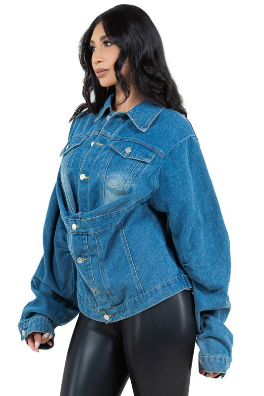 Navy Hobo Multi Style Denim Jacket