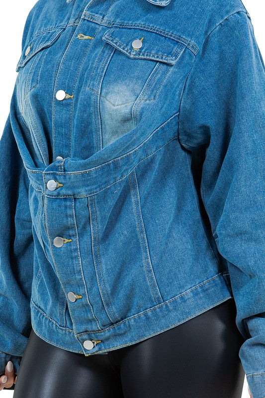 Navy Hobo Multi Style Denim Jacket