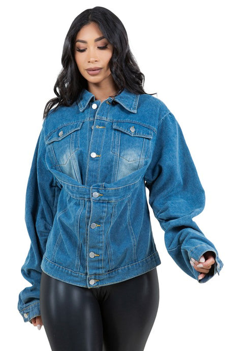 Navy Hobo Multi Style Denim Jacket