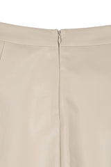 Ivory Vegan Leather Pleated Mini Skirt king-general-store-5710.myshopify.com