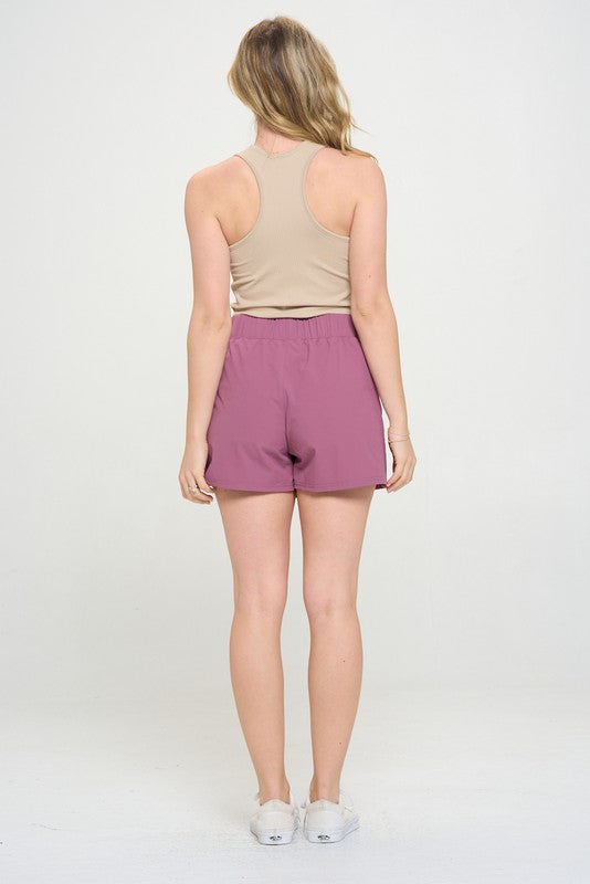 High Waisted Skort Side Pockets Inner Shorts