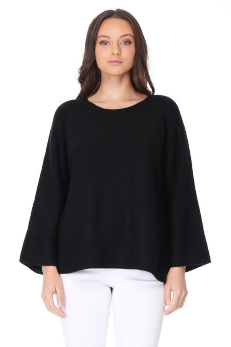 Boat Neck Bell Sleeve High Low Pullover Sweater king-general-store-5710.myshopify.com