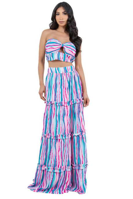 Bralette Top Tiered Style Maxi Dress