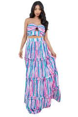 Bralette Top Tiered Style Maxi Dress