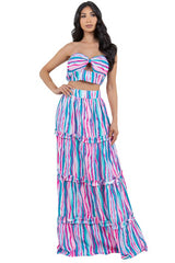 Bralette Top Tiered Style Maxi Dress