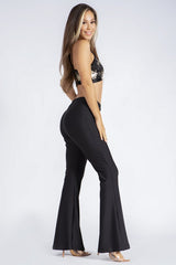 Black Basic Pants with Flared Leg