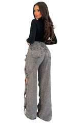 Multi Cut Style Denim Pants