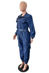 Harem Style Pant Cargo Pocket Jumpsuit