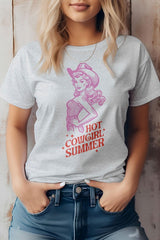 Hot Cowgirl Summer Retro Western Graphic Tee