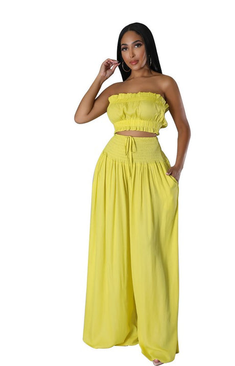 Bralette Top & Wide Leg Pant Set