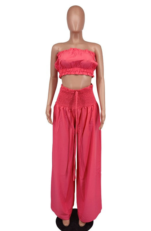 Bralette Top & Wide Leg Pant Set