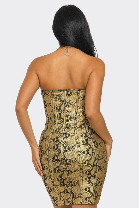 Serpentine Glamour Bodycon Mini Dress