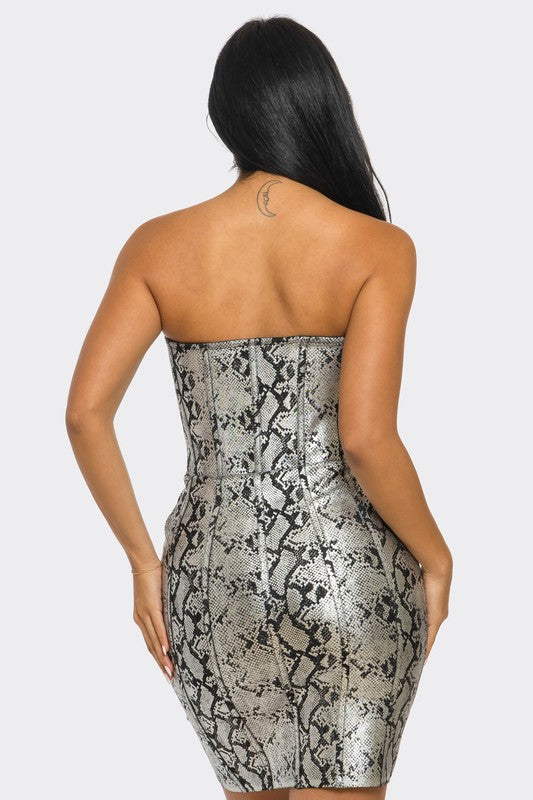 Serpentine Glamour Bodycon Mini Dress