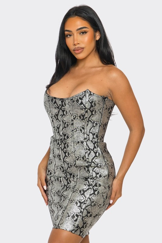 Serpentine Glamour Bodycon Mini Dress