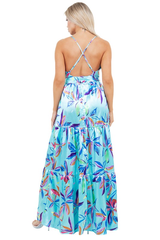 Open Back Sleeveless Summer Maxi Dress