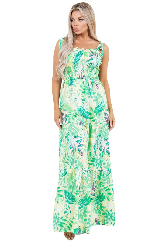 Tie Strap Summer Sleeveless Maxi Dress