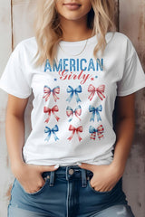 Patriotic Coquette Bow 4th of July Graphic Tee