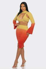 Sunset Aura Three Piece Skirt Set