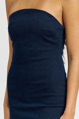 BODYCON TUBE DENIM DRESS