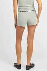 Lace Waist Mini Shorts with Drawstring