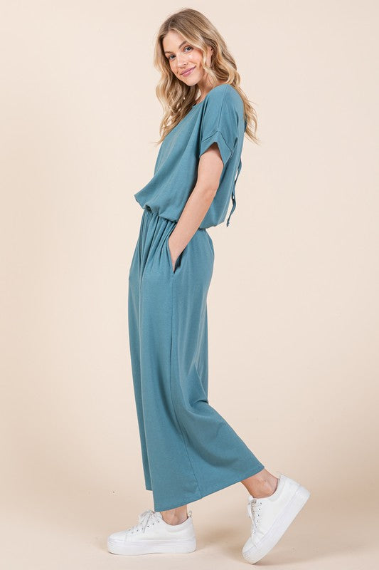 Wide Leg Jumpsuit with Side Pockets