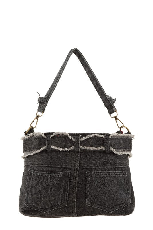 Denim Pants Shape Crossbody Bag