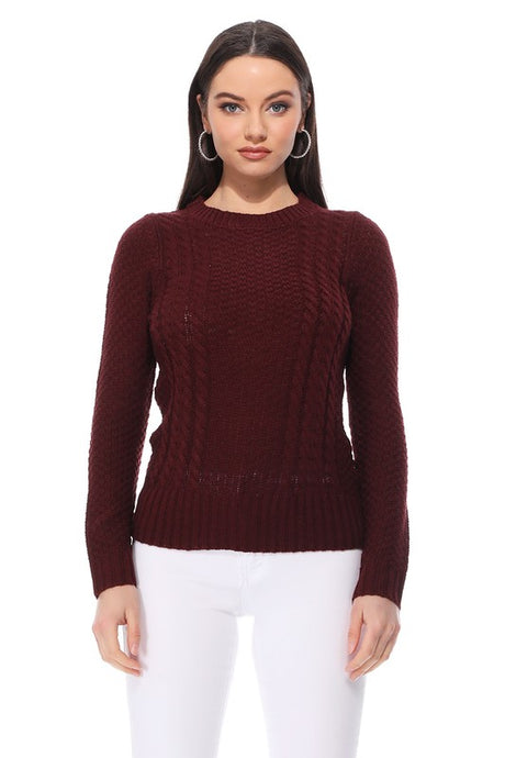 Cute Cable  Long Sleeve Sweater Knit Pullover king-general-store-5710.myshopify.com