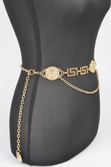 Medallion Iconic Layered Chain Belt