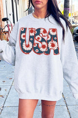 Floral USA  Graphic Fleece Sweatshirts