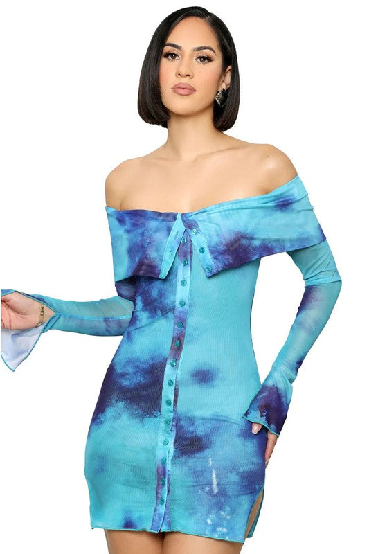 Long Sleeve Off Shoulder Bodycon Mini Dress