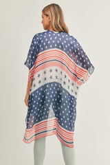 Multi Striped American Flag Kimono