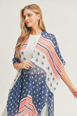 Multi Striped American Flag Kimono