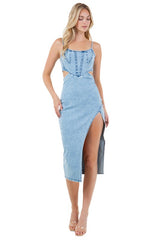 Thin Strap Cutout Style Maxi Dress
