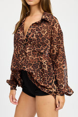 Animal Print Oversized Shirt