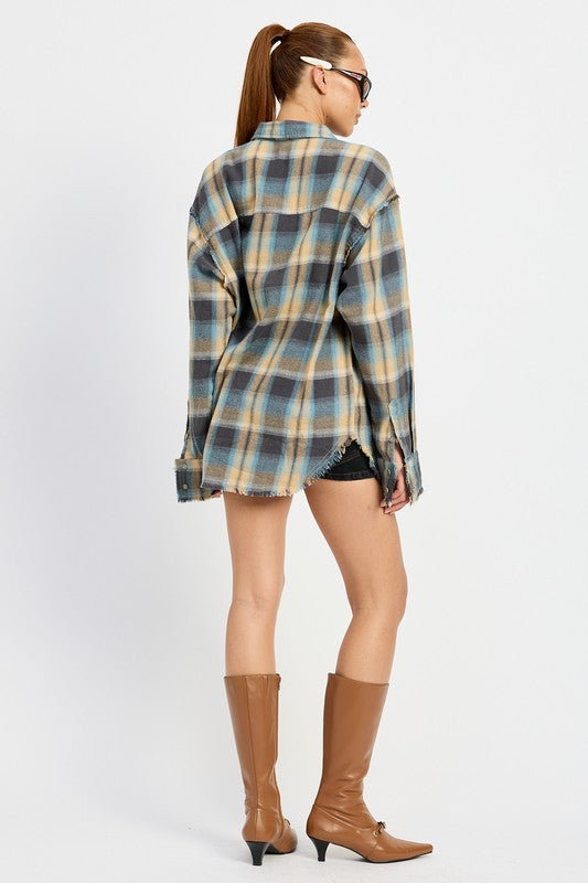 Acid Wash Flannel Shirt