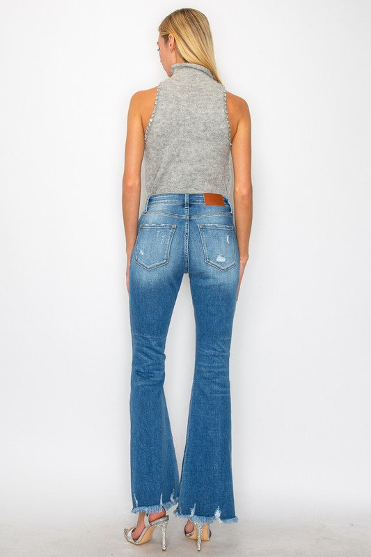 Super Stretch High Rise Denim Flare Jeans